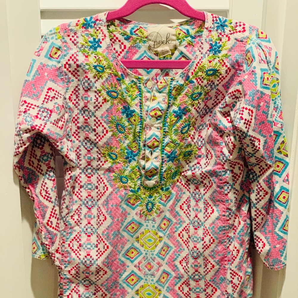 Peek Girls Dress, size M (6-7). Pristine used condition, exquisite detail.